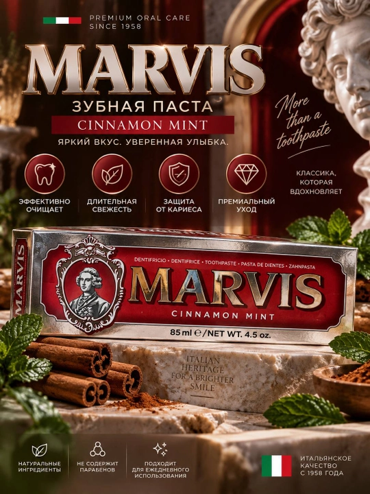Зубная паста Marvis 85 мл, для ухода за зубами и полостью рта - 