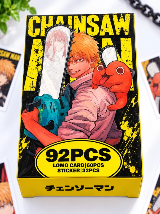 Omo kartalari Anime 60 dona + 32 ta Genshin, One Piece, Jujutsu, Pokémon va boshqa stikerlar - 