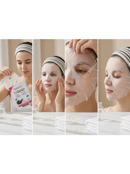 Тканевая маска для лица Farmstay Visible Difference Mask Sheet(Aloe,Collagen, Snail),23мл