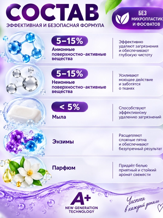 Гель для стирки A+ Colour для цветного белья, 4.62 л, 102 стирок