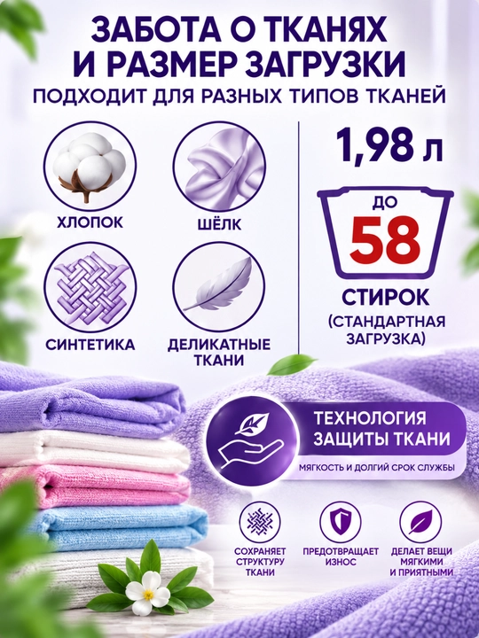 Гель для стирки A+ Colour для цветного белья, 1.988 л, 58 стирок