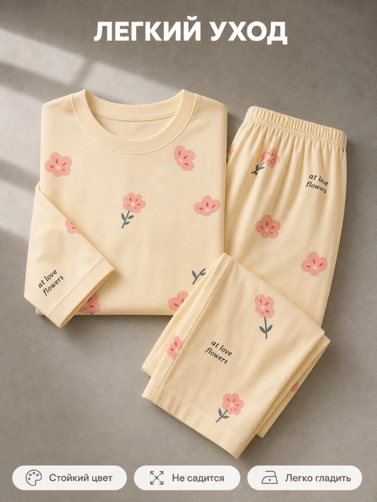 Ayollar uchun uzun yengli va shimli pijama
