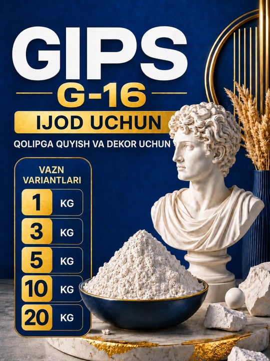 Ijodkorlik uchun G 16 haykaltaroshlik gipsi