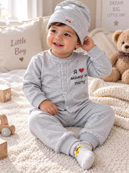 Комплект детской одежды , верх, брюки, шапочка и носки,  для детей 1–2 лет