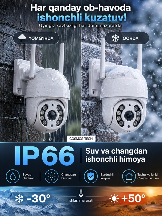 Hikvision, V380, Icsee Wi-Fi 360° kuzatuv kamerasi, video kuzatuv kamerasi, kamera