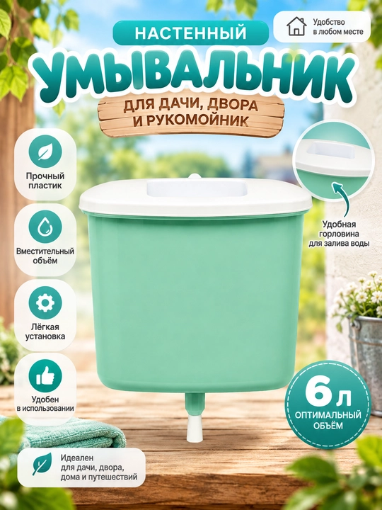 Умывальник для дачи, двора, рукомойник настенный - 