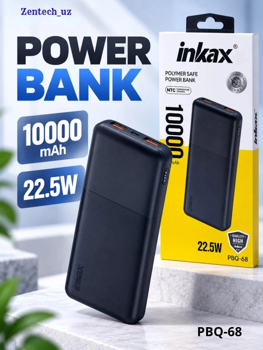 Power Bank Inkax — портативный внешний аккумулятор с быстрой зарядкой
