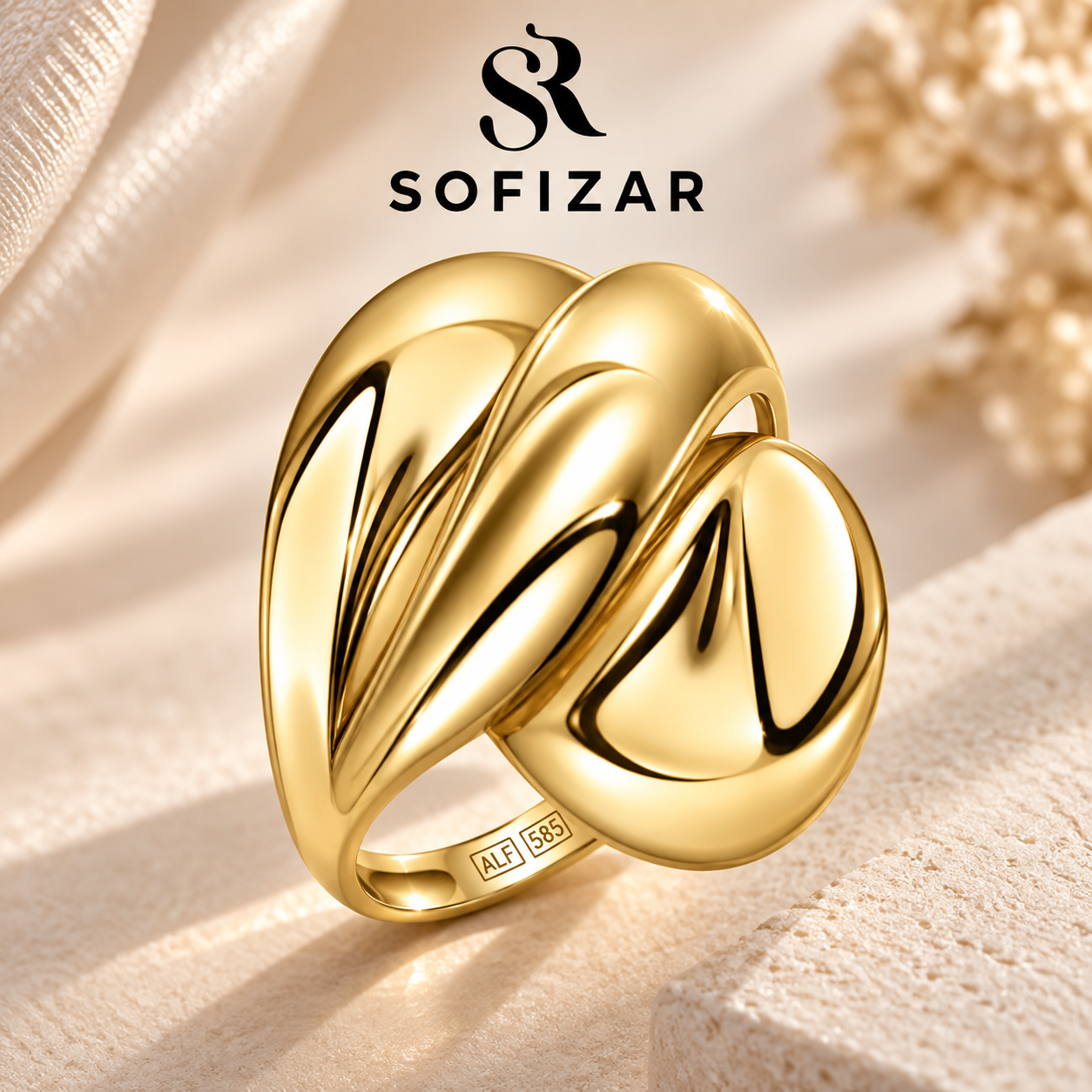 Женское золотое кольцо Sofizar 585 пробы, 3,960 г, арт. 181001088 - 