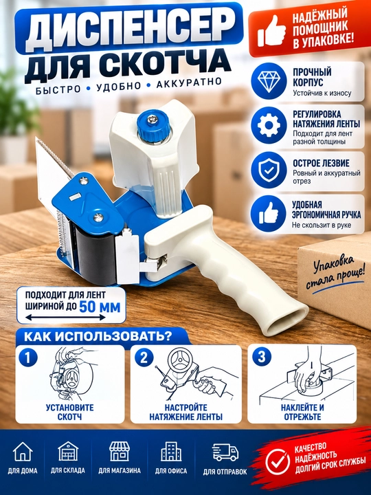 Skotch uchun dispenser, organayzer - 