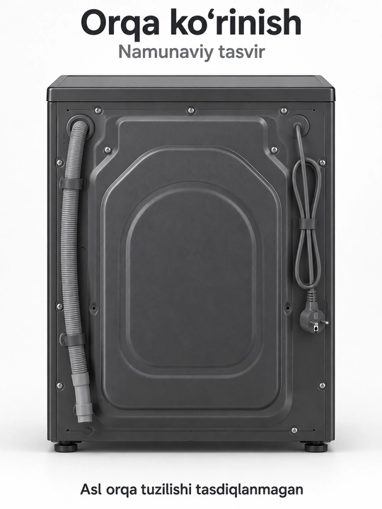 Ziffler BWM8-B2BL kir yuvish mashinasi, 8 kg, inverter, 1200 ayl/min, Steam Wash
