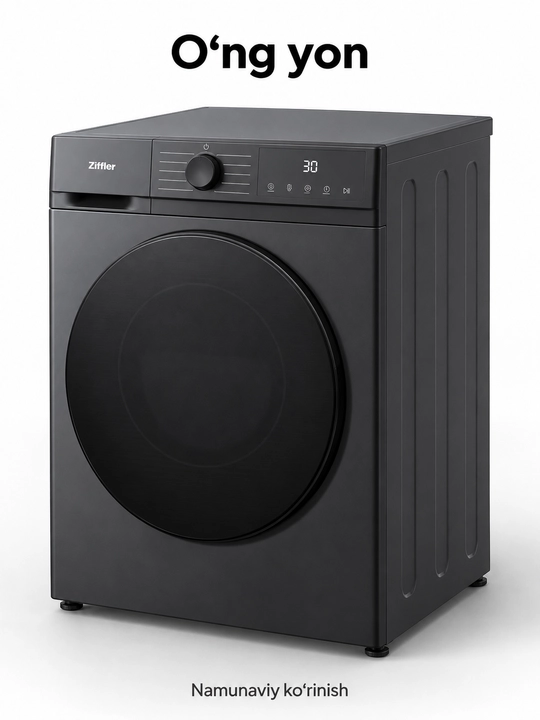 Ziffler BWM8-B2BL kir yuvish mashinasi, 8 kg, inverter, 1200 ayl/min, Steam Wash