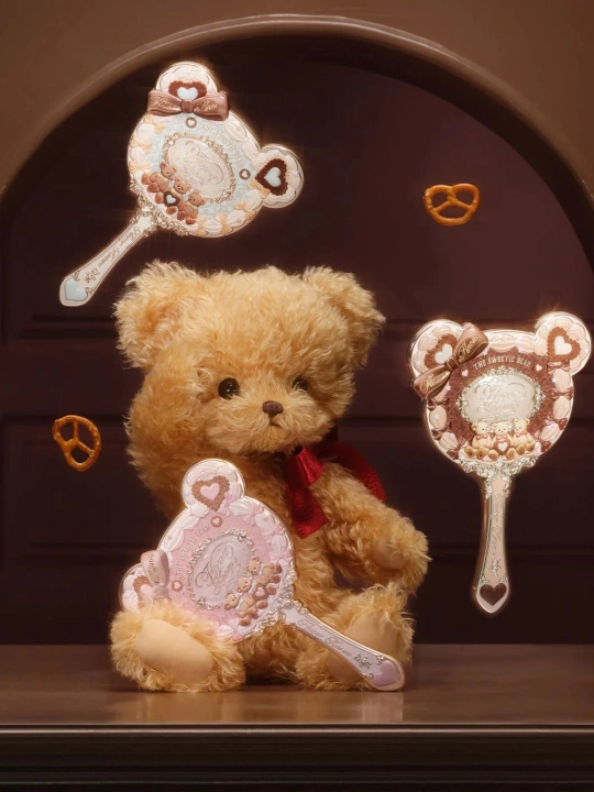 Flower Knows Sweet Heart Bear изящное ручное зеркало, с декоративным дизайном