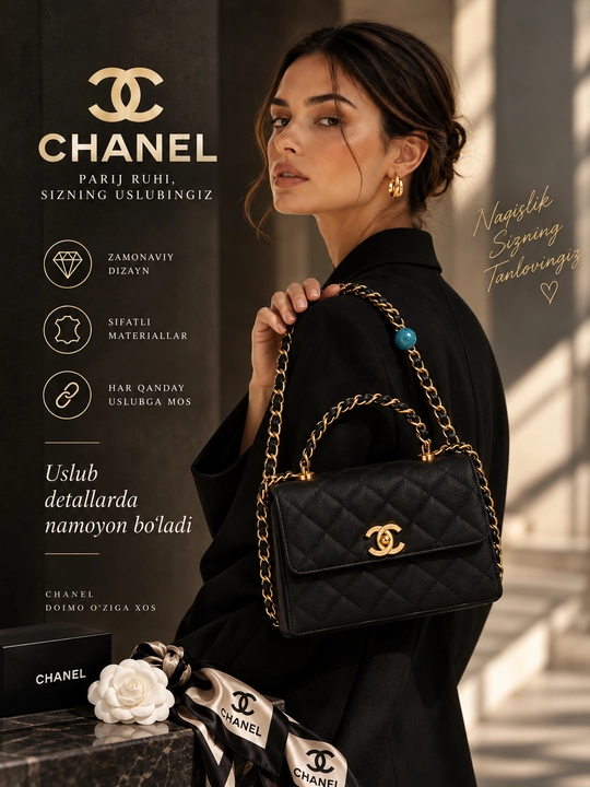 Ayollar sumkasi, zanjirli yelka Chanel sumka, kichik zamonaviy kundalik sumka