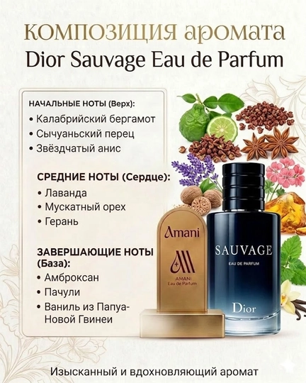 Amani Sauvage Man — Премиум парфюмерная вода, 70 мл