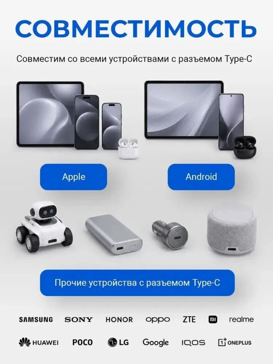Зарядное устройство для iPhone, быстрая зарядка 25 Вт, с кабелем Type-C — Lightning