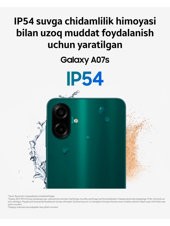 Смартфон Samsung Galaxy A07s, экран 6,7″ 90 Гц, 5000 мА·ч, камера 50 МП