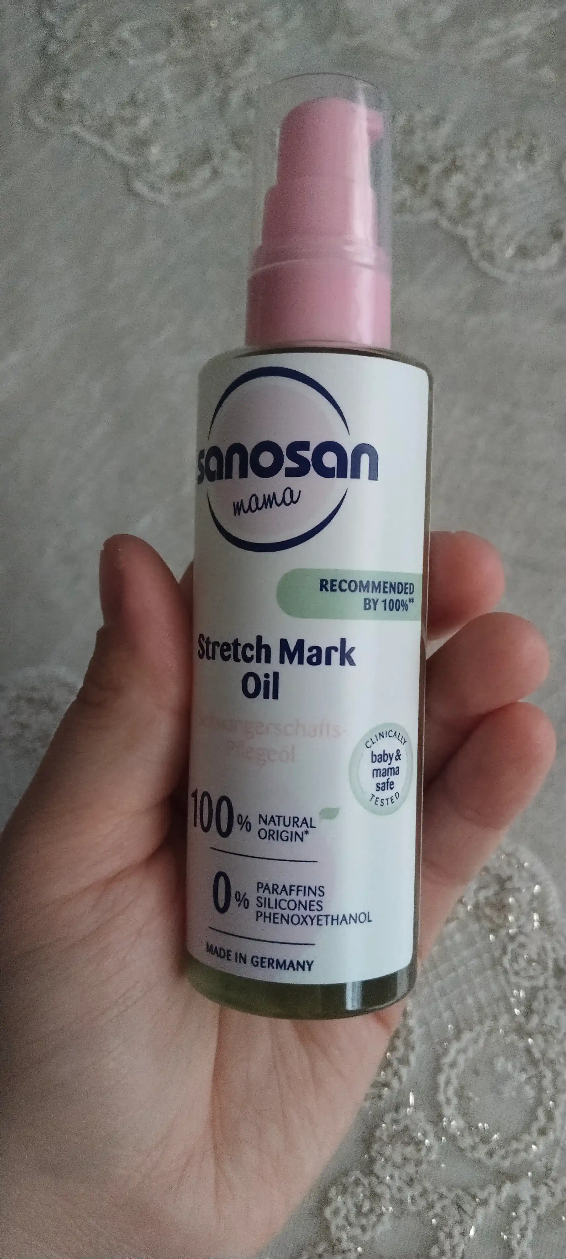 Cho'zilgan belgilar uchun Sanosan Mama yog'i, 100 ml