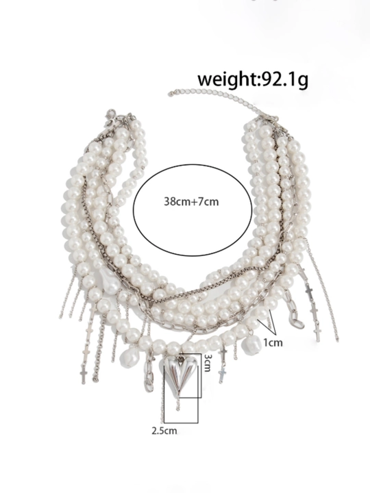 Sun’iy marvariddan yasalgan ko‘p qatlamli choker marjon, marjon, ayollar taqinchoqlari