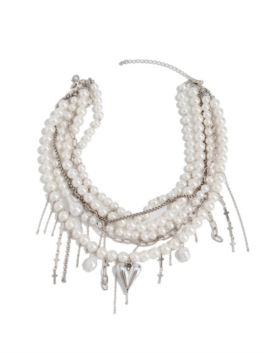 Sun’iy marvariddan yasalgan ko‘p qatlamli choker marjon, marjon, ayollar taqinchoqlari