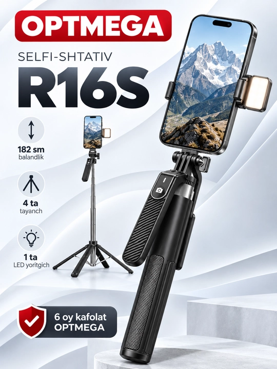 Selfi tayoqchasi, shtativ, monopod, masofadan boshqarish pulti, telefon aksessuarlari - 