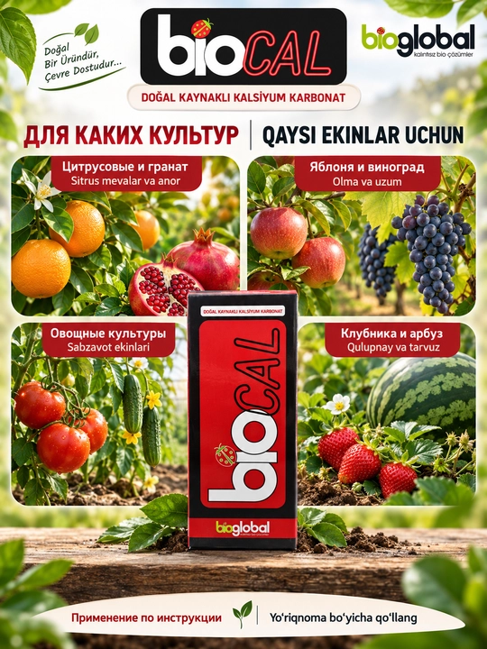 BIOCAL — природный карбонат кальция для растений, 1 кг