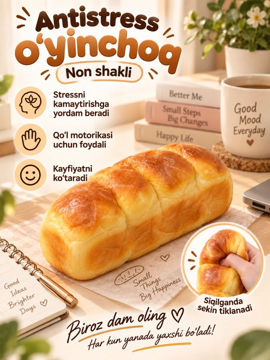 Antistress Squishy non shakli, yumshoq siqiladigan stressga qarshi o‘yinchoq