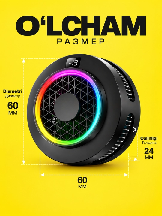 Smartfon uchun RGB yoritilgan magnitli o‘yin sovutgichi, PUBG uchun telefon sovutgichi