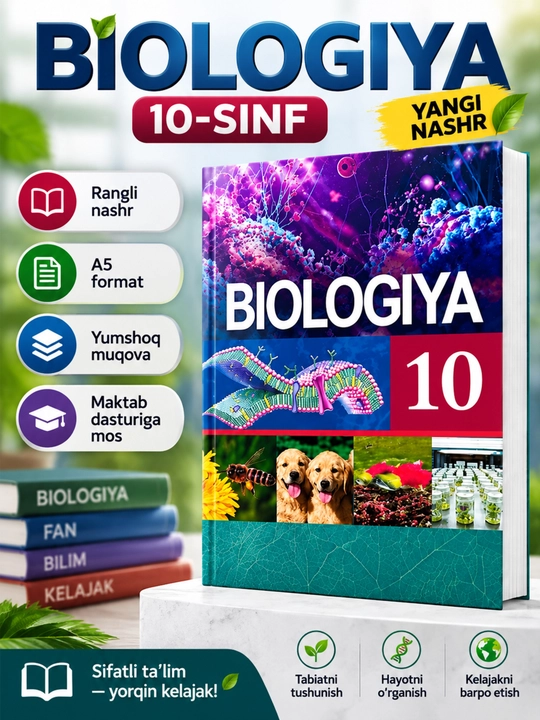 Biologiya 10 sinf A5 format (2022 o'zbek tilida) - 