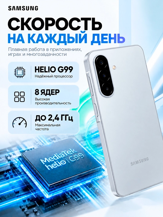 Смартфон Samsung Galaxy A18, 8/256 ГБ, Exynos 1610, 6,7″ Super AMOLED, 5000 мА·ч