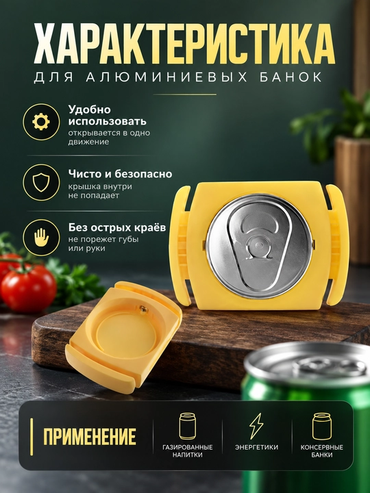 Открывалка для алюминиевых банок, безопасное устройство для открывания