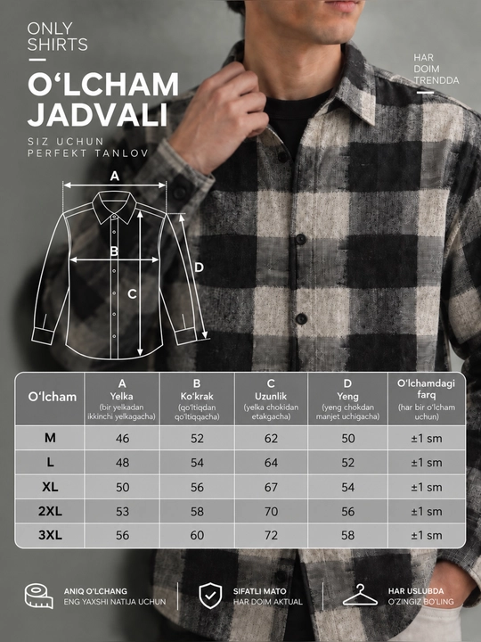 ONLY SHIRTS Осенние мужские рубашки в клетку