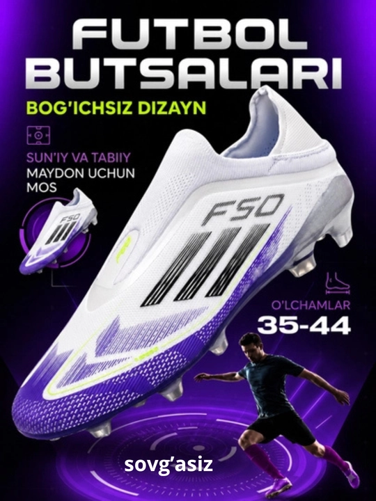 Futbol sarakanojkalari va butsilari, F50, sun’iy va tabiiy maydonlar uchun - 