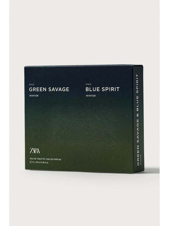 Туалетная вода для мужчин ZARA Green Savage winter  100 мл + Blue Spirit winter, 100 мл