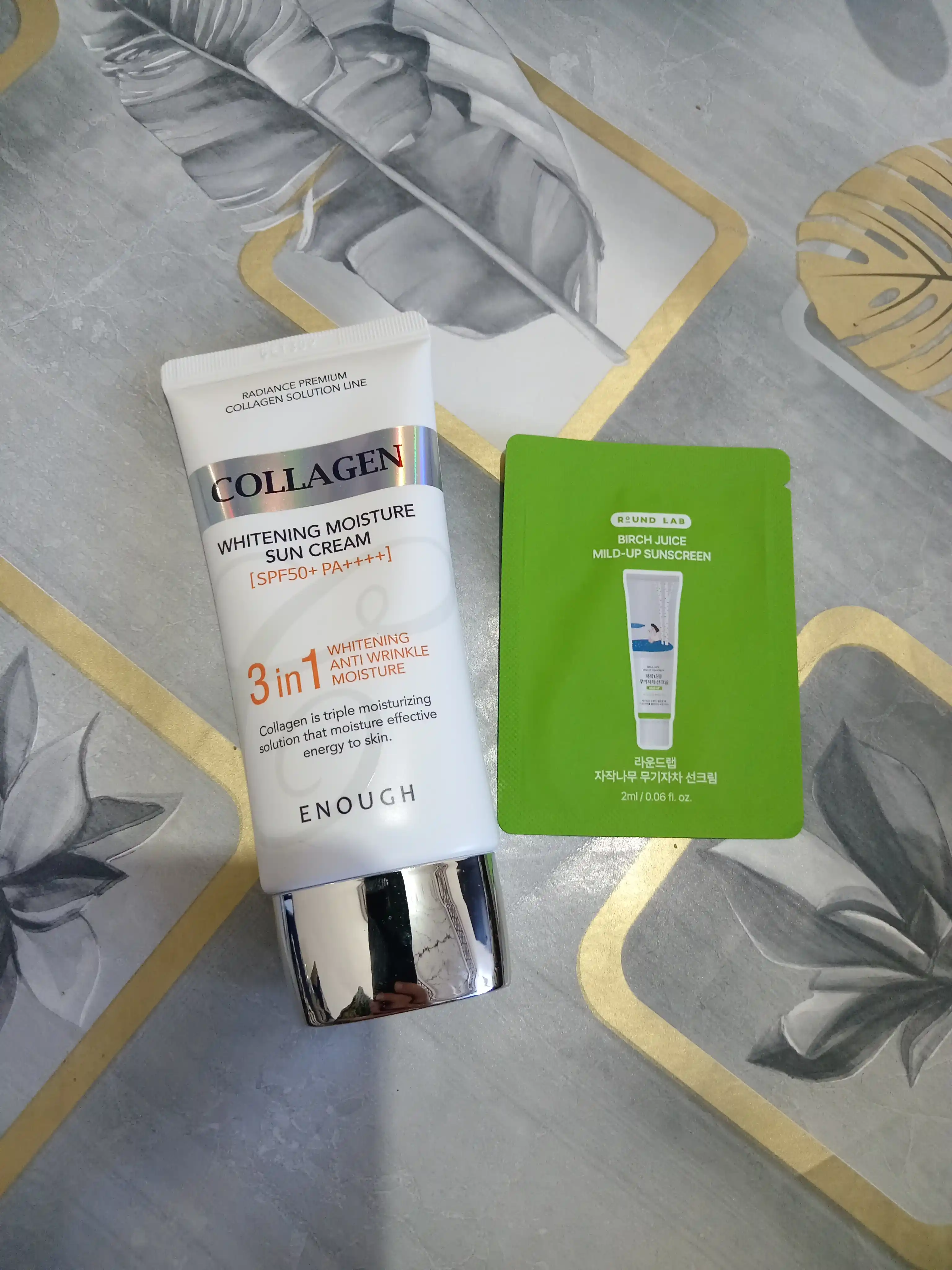 Koreyani quyoshdan hiimoyalovchi krem,yuz uchun Enough 3 tasi 1 da SPF50 PA+++, kollagenli