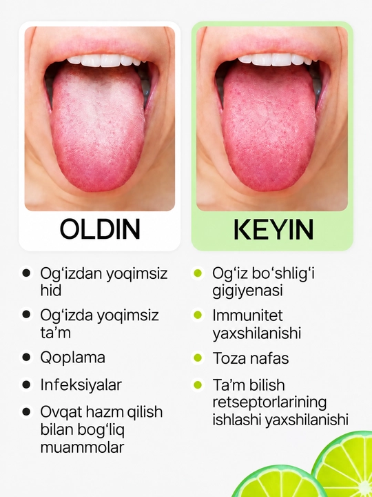 Til uchun qirg‘ich, og‘iz bo‘shlig‘i gigiyenasi va karashni ketkazish uchun til tozalagich