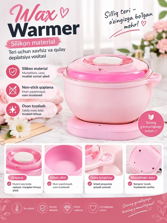 Mum bilan depilyatsiya qilish uchun mum eritgich, kosmetik mum uchun isitgich, 400 ml