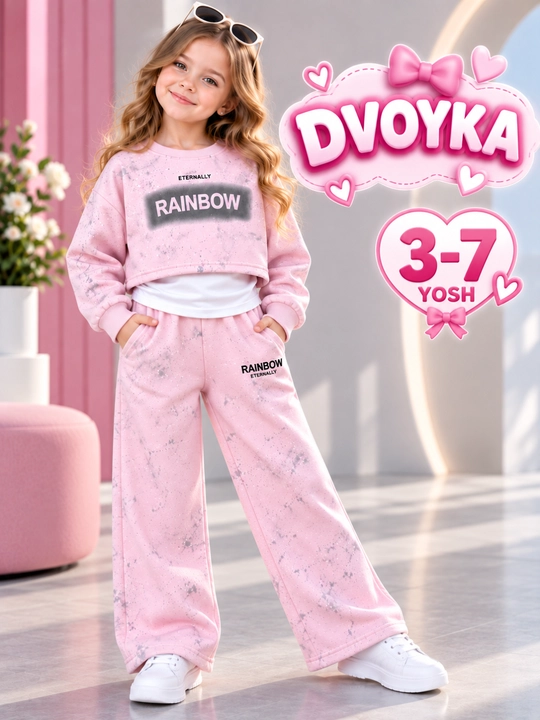 Детская одежда, тройка для девочек 3-7 лет, верхняя одежда, футболка, брюки