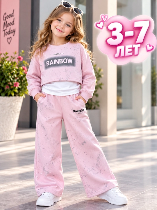 Детская одежда, тройка для девочек 3-7 лет, верхняя одежда, футболка, брюки