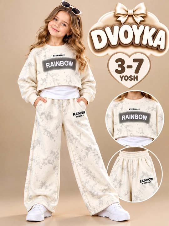 Детская одежда, тройка для девочек 3-7 лет, верхняя одежда, футболка, брюки