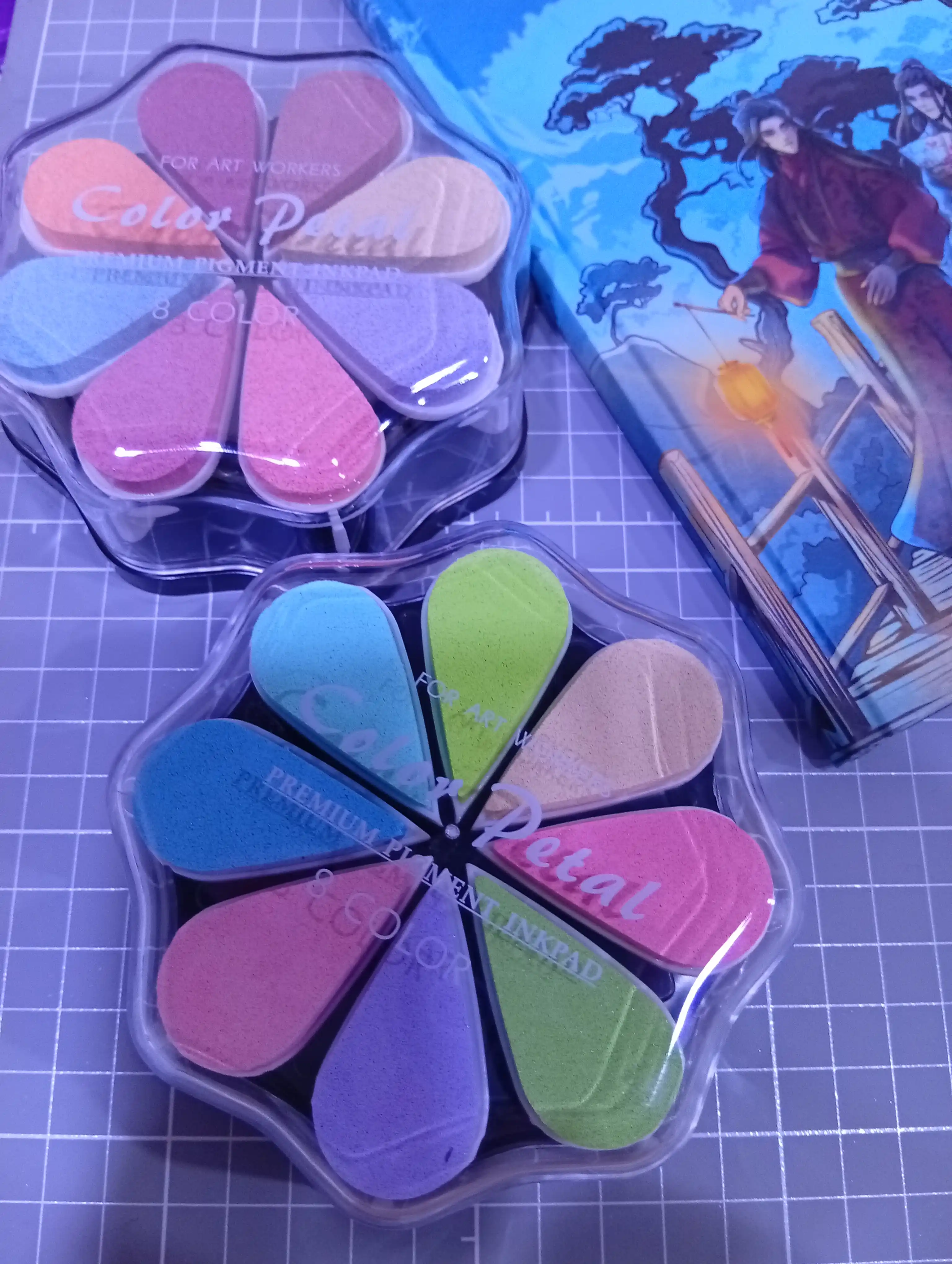 Ijodiy ishlar uchun siyohli yostiqchalar, 8 ranglar