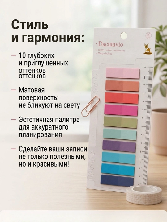 Набор наклеек для заметок, стикеры наклейки и закладка для книг
