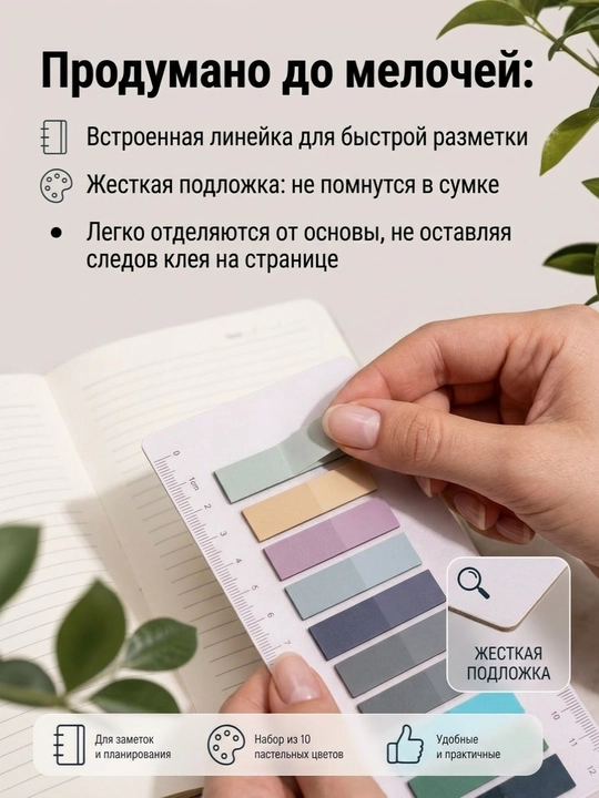 Набор наклеек для заметок, стикеры наклейки и закладка для книг