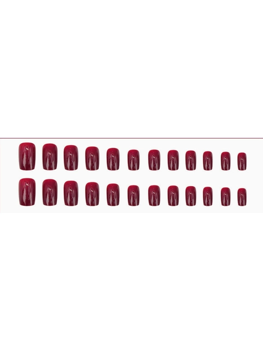 Набор накладных ногтей, однотонный минималистичный дизайн, с клеем