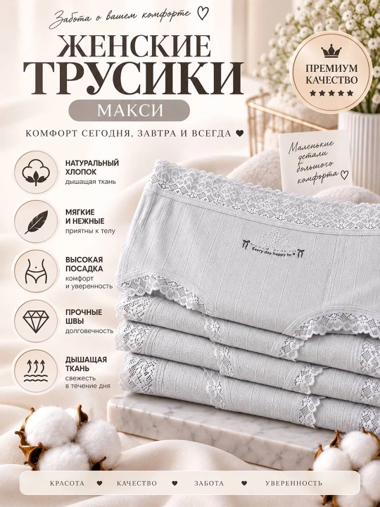 Женские трусы, эластичные и удобные
