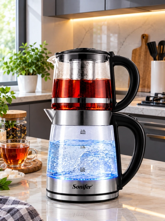 Sonifer Elektr Choynak va Damlama Choynak (Tea Maker, 2L + 1L shisha korpus)
