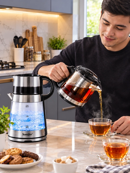 Sonifer Elektr Choynak va Damlama Choynak (Tea Maker, 2L + 1L shisha korpus)