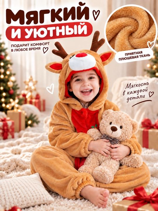 Детский комбинезон, кигуруми, зимняя детская пижама
