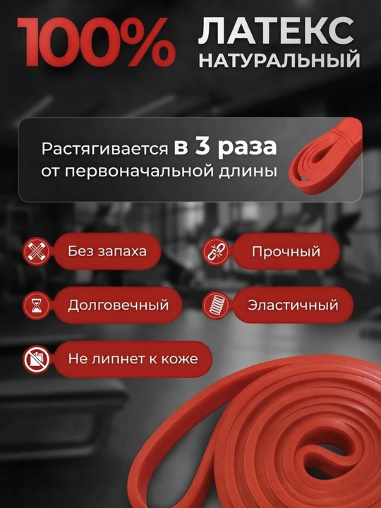 Резинка для фитнеса, эспандер резинка, универсальная,для тренировок, сопротивление 2-104кг