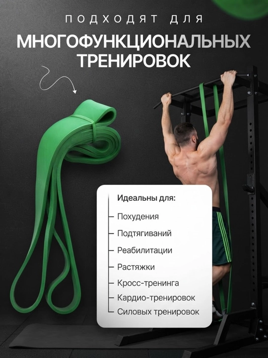Резинка для фитнеса, эспандер резинка, универсальная,для тренировок, сопротивление 2-104кг
