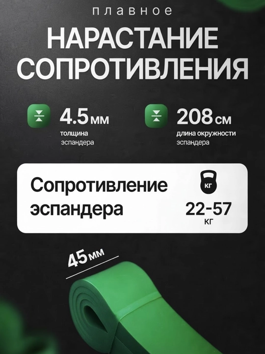 Резинка для фитнеса, эспандер резинка, универсальная,для тренировок, сопротивление 2-104кг
